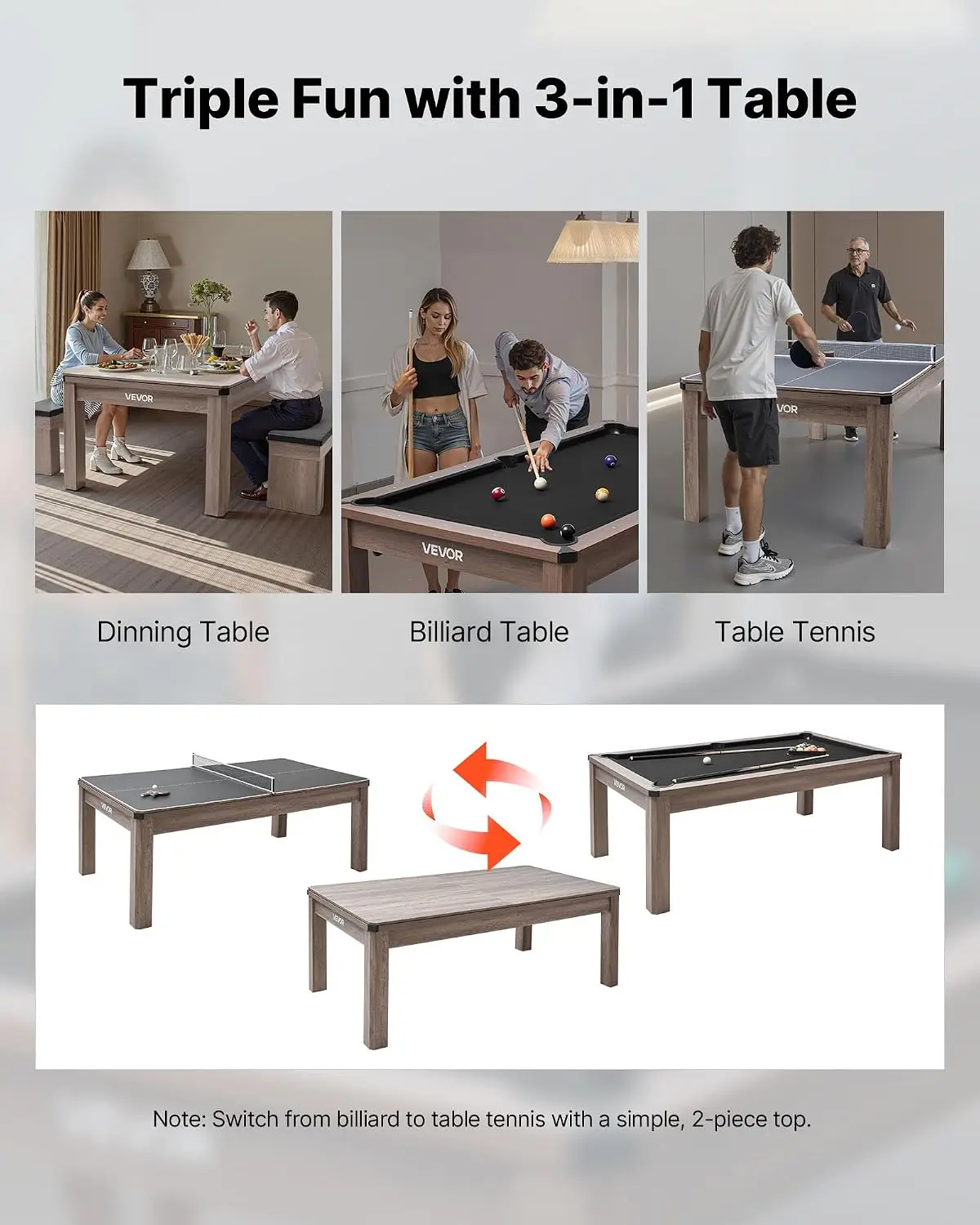 Mesa Multifuncional 3 em 1 de  - Table Tennis Live avaliação e preço